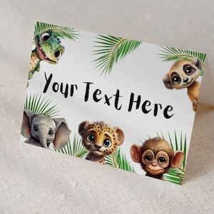 Safari Food Tent Cards: Jungle Animal Buffet Labels (Digital Download)