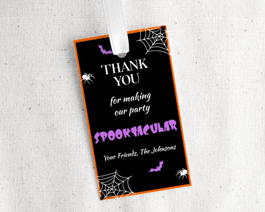Editable Halloween Thank You Tags: Spooktacular Party Favors (digital ...