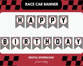 Two Fast Birthday Banner: Race Car Party Decor (Digital Download)