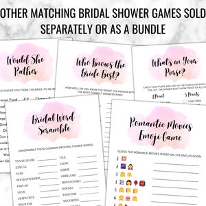 Word Scramble Bridal Shower Game Template, Bachelorette Party Games ...