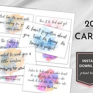 Christian Encouragement Cards, Encouragement Cards Printable for Women, Scripture Cards Printable, Bible Affirmation Cards, Download