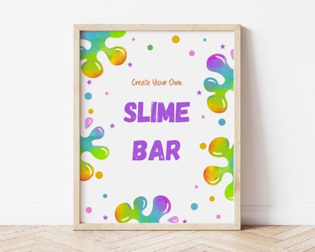 Slime Lab Sign Slime Bar Sign: Rainbow Slime Party Decoration (digital Download) - Etsy