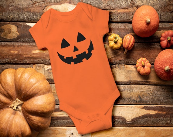 Pumpkin Face Halloween Bodysuit  jack o'lantern face