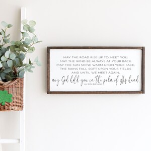 Irish blessing solid pine framed canvas | May The Road Rise Up to Meet You | Farmhouse Irish Blessing | Framed Canvas | Ireland Blessing