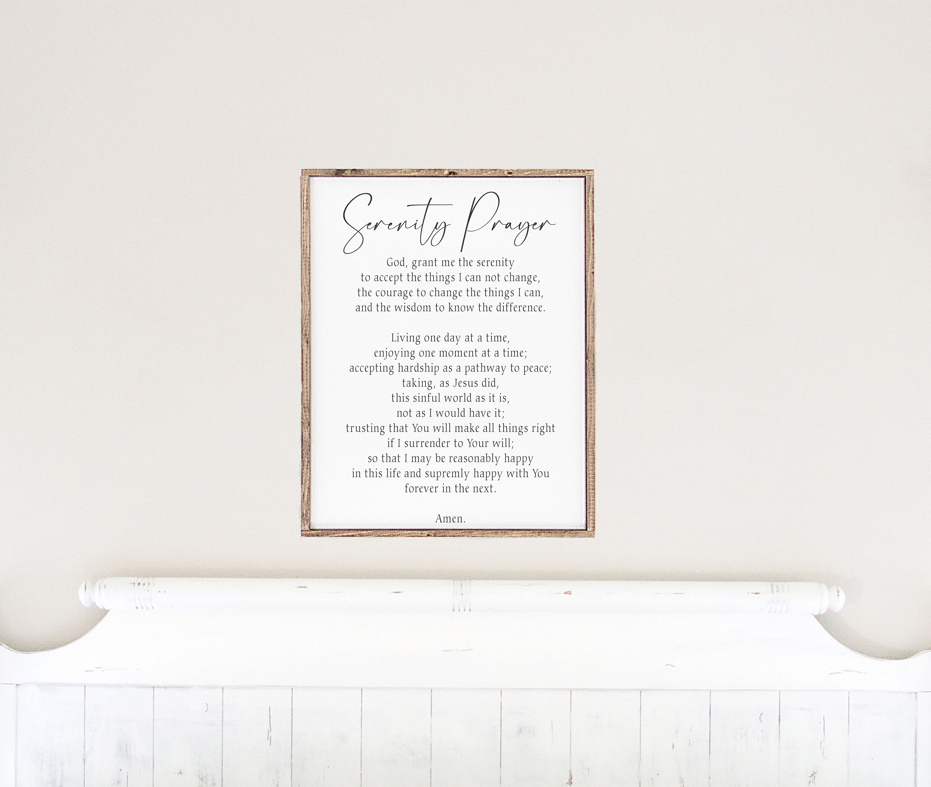 Serenity Prayer Long Version Wood Framed Canvas Sign - Etsy