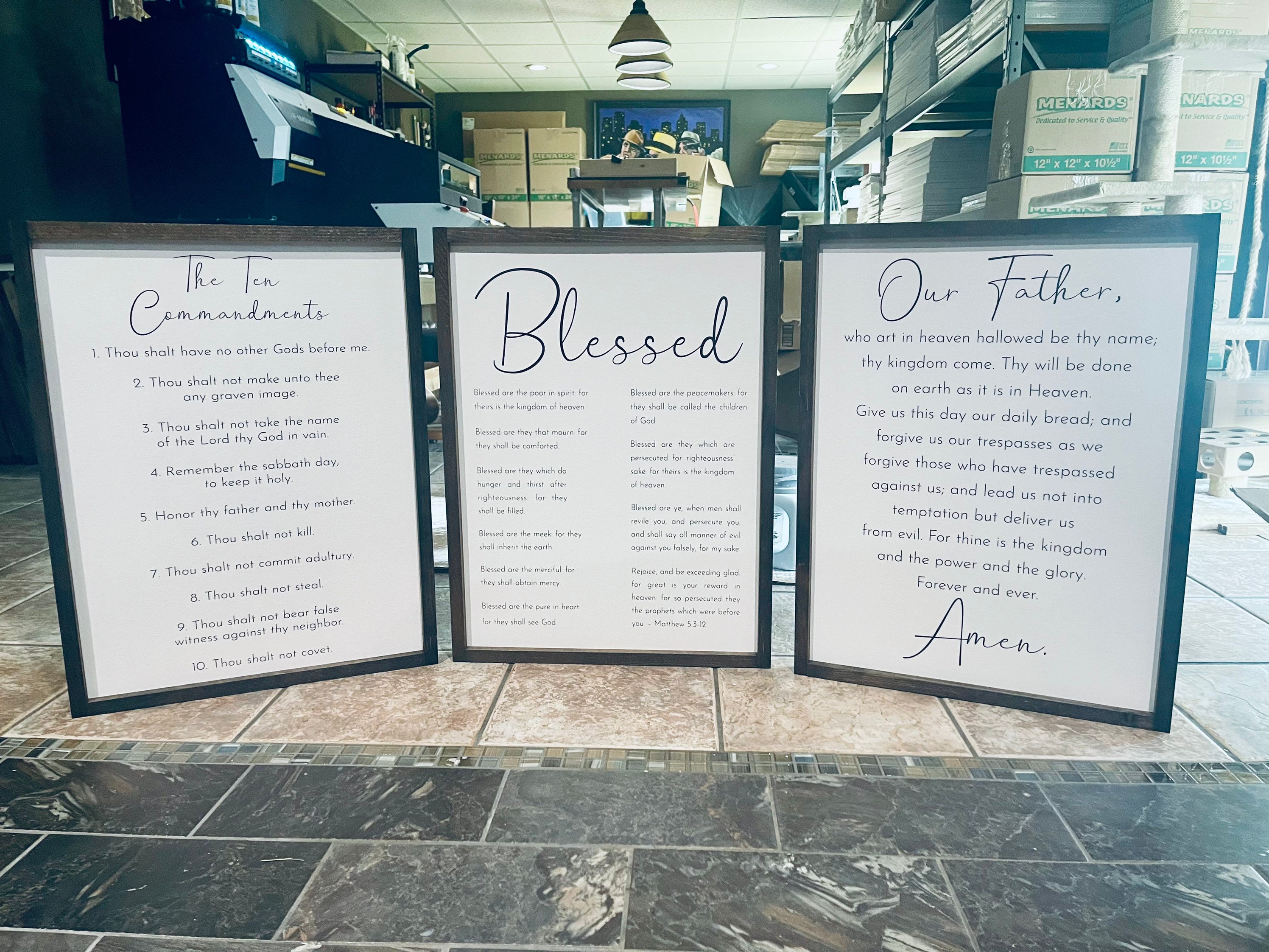 Lord's Prayer the Beatitudes and Ten Commandments Sign - Etsy