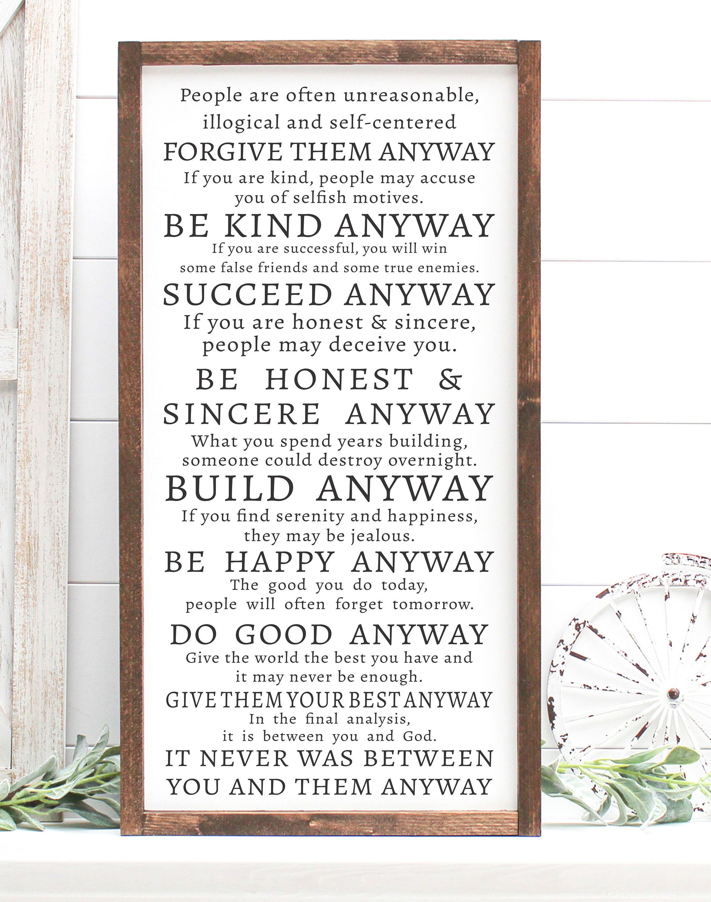 Do It Anyway Mother Teresa Wood Framed Canvas Quote Etsy UK