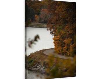 Kastanje heuvel reservoir november gebladerte