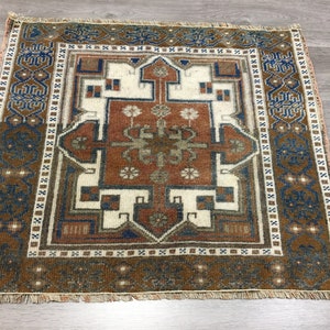 Small Square Rug, Rustic Small Rug,wool Bohemian Rug, Small Oushak Rug ...