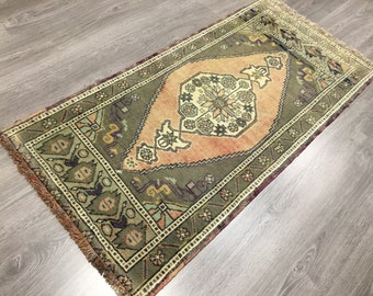 Oriental Small Rug, Turkish Small Rug, Anatolian Small Rug, Boho Small Rug, Persian Rug, Bath Mat,Enterway Rug, Oushak Small Rug, Front Door