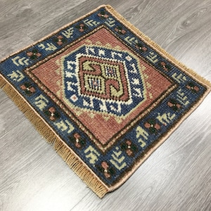 Small Square Turkish Rug  Oushak (1'4" x 1'3")