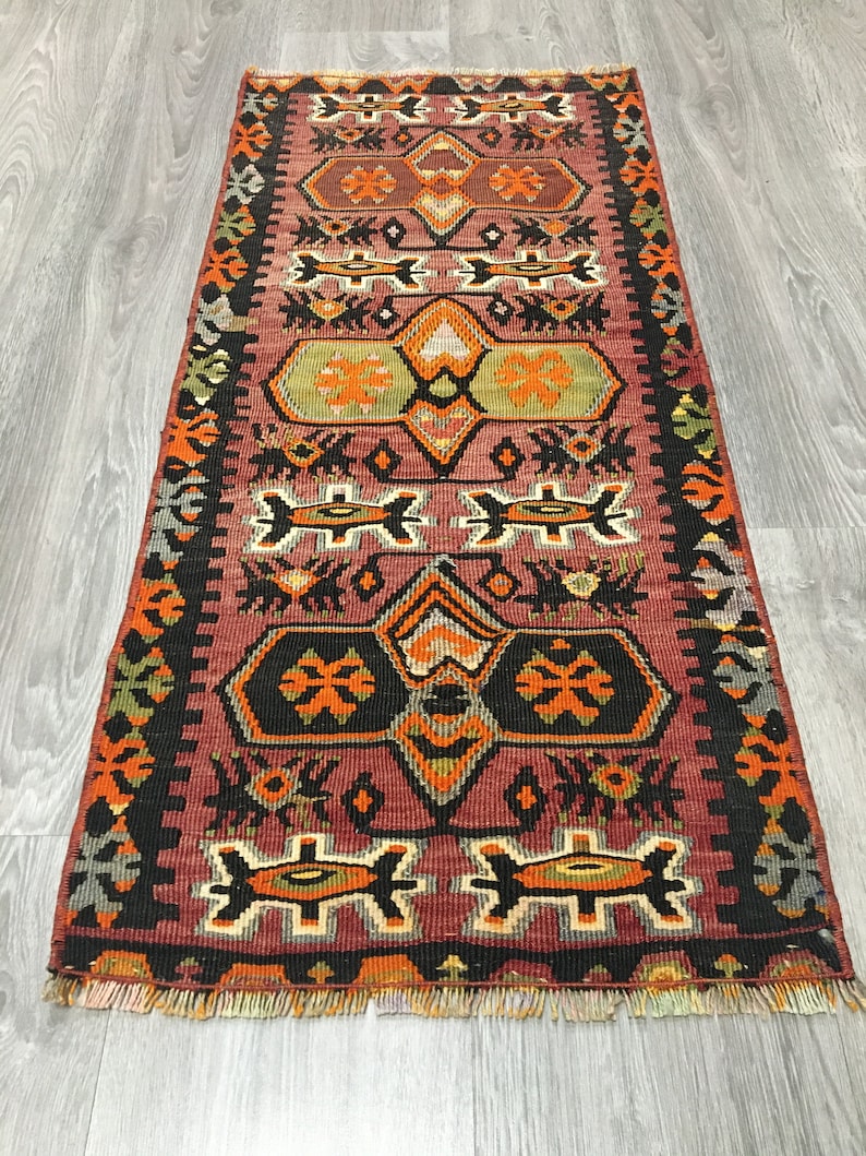 Vintage Kilim Rug, Anatolian Kilim Rug, Turkish Kilim Rug, Rustic Kilim Rug, Boho Kilim Rug, Flooring Rug, Wall Decor Rug,Handmade Kilim Rug image 2