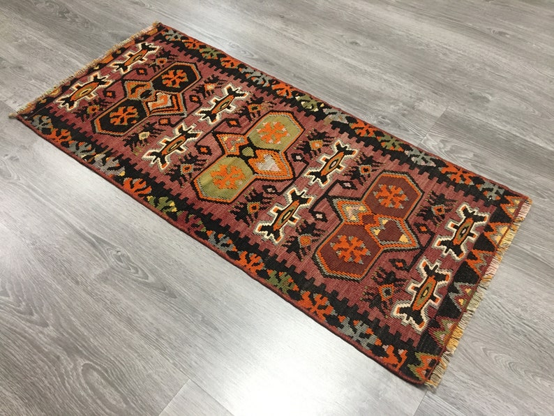 Vintage Kilim Rug, Anatolian Kilim Rug, Turkish Kilim Rug, Rustic Kilim Rug, Boho Kilim Rug, Flooring Rug, Wall Decor Rug,Handmade Kilim Rug image 7