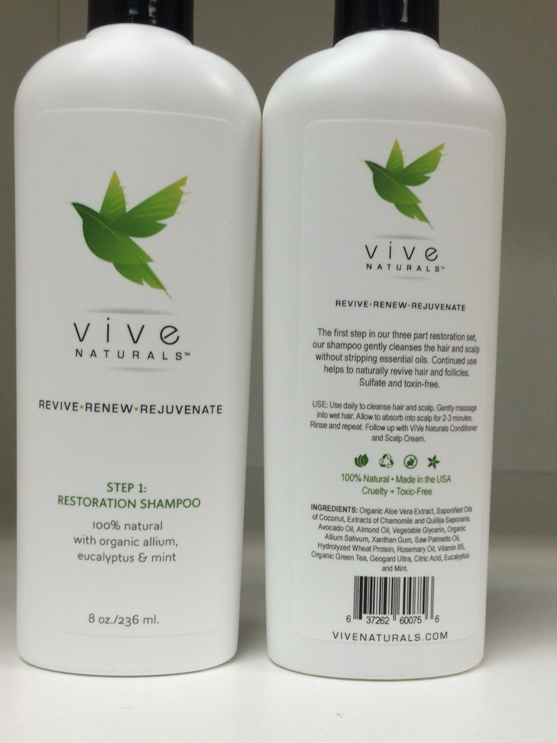 Vive Naturals Restoration Shampoo 8oz Etsy