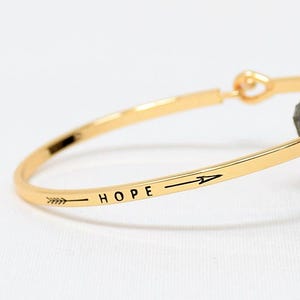 Hope &gt;&gt; - Bracelet Bangle with Message for Women Girl Daughter Wife Holiday Anniversary Special Gift
