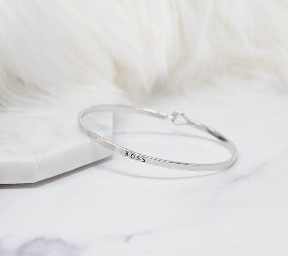 Boss - Bracelet Bangle with Message for Women Girl Daughter Wife Holiday Anniversary Special Gift