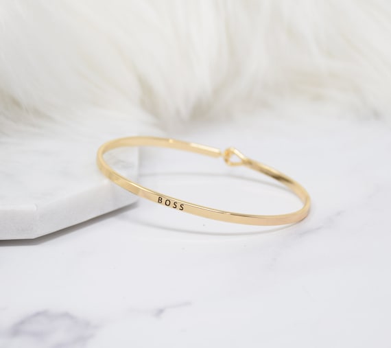 Boss - Bracelet Bangle with Message for Women Girl Daughter Wife Holiday Anniversary Special Gift