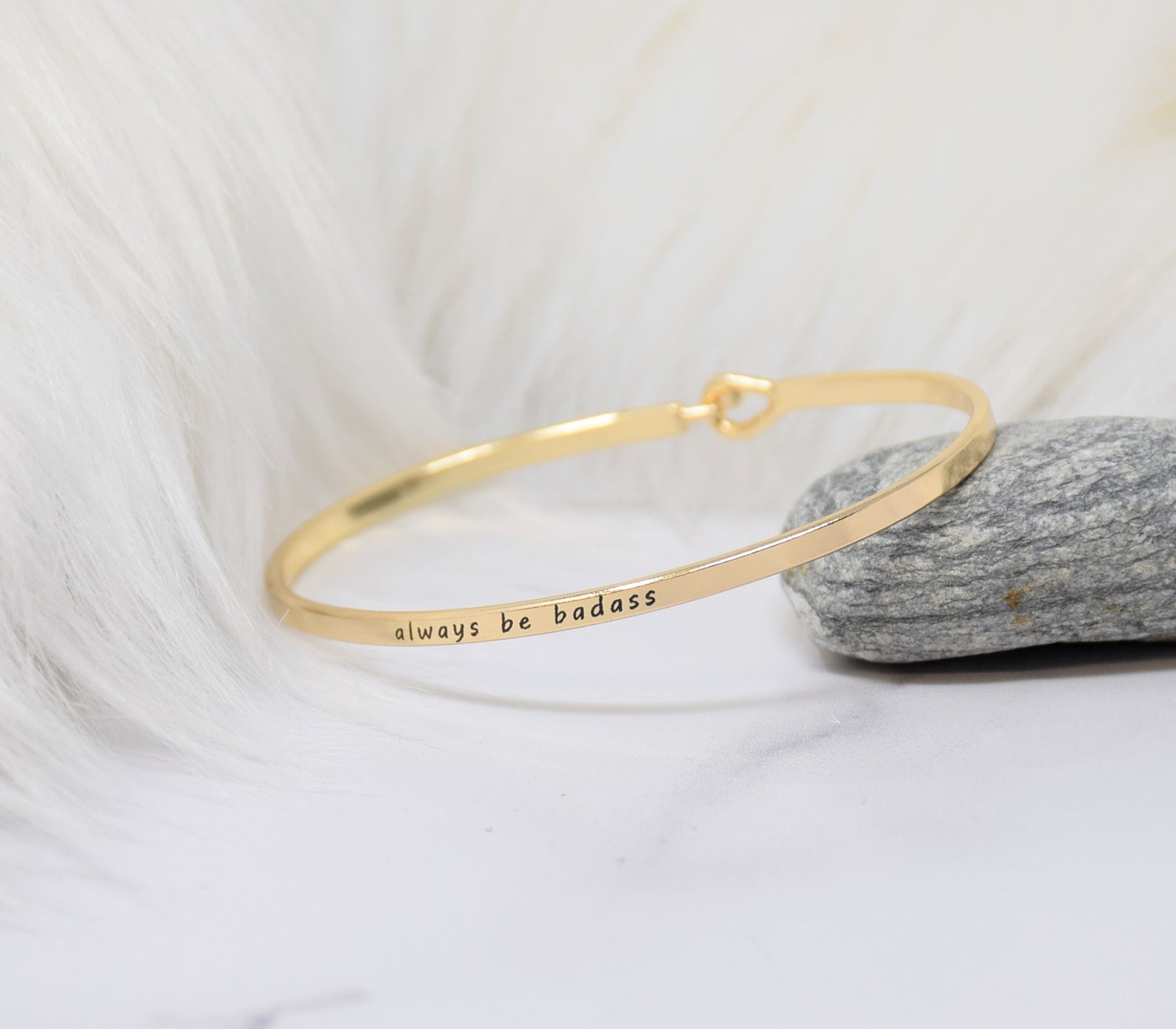 Always Be Badass Bracelet Bangle With Message for Women Girl Etsy