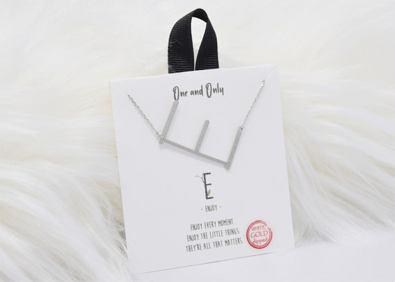 Sideways Initial E One and Only Necklaces Mono - Perfect gift for Mother's Day,Valentine's Day,Christmas,Hanukkah,Birthdays,Wife,Daughter