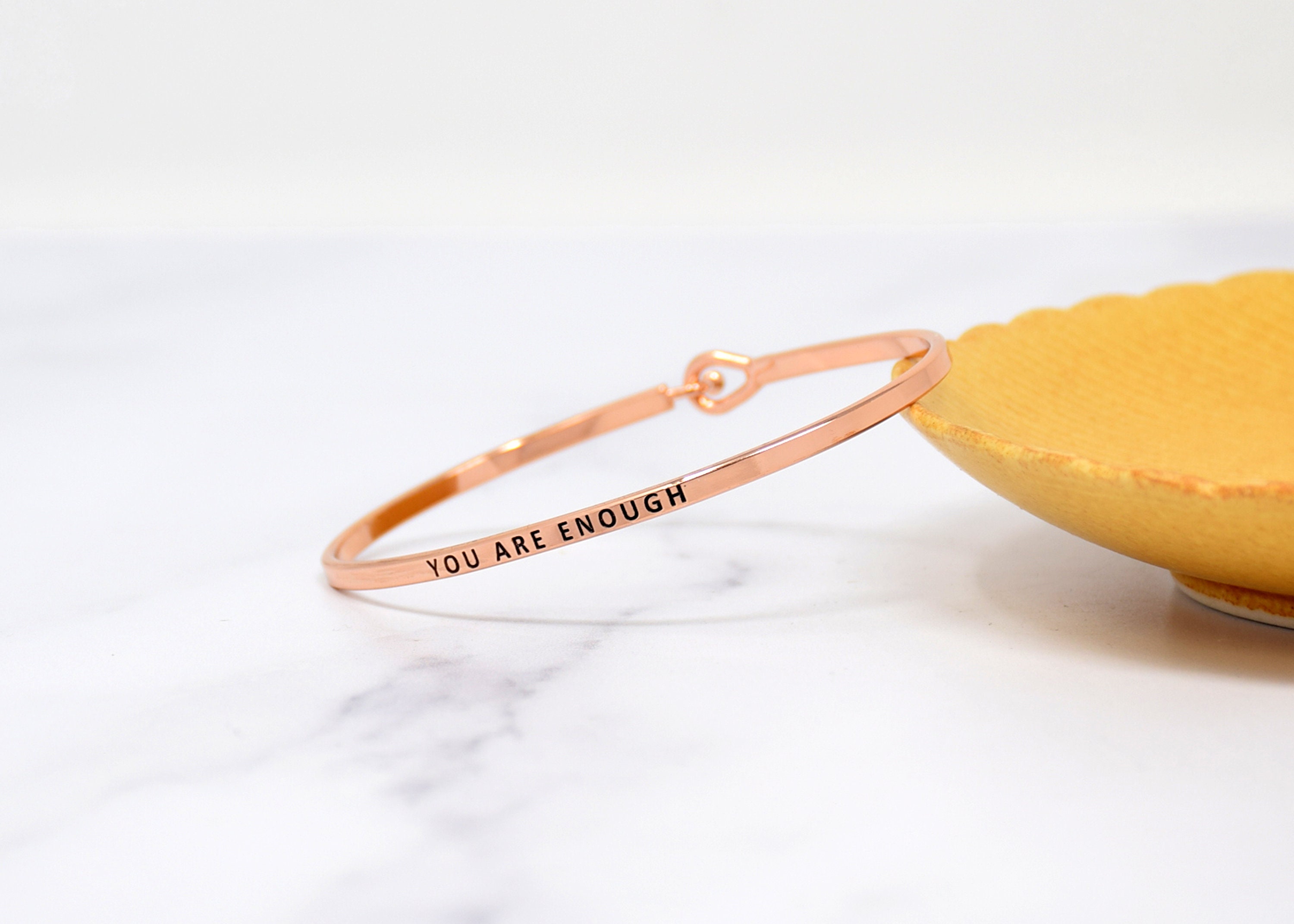 You are Enough Bracelet Bangle with Message for Women Girl Daughter Wife Holiday Anniversary