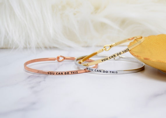 You can do this - Bracelet Bangle with Message for Women Girl Daughter Wife Holiday Anniversary Special Gift