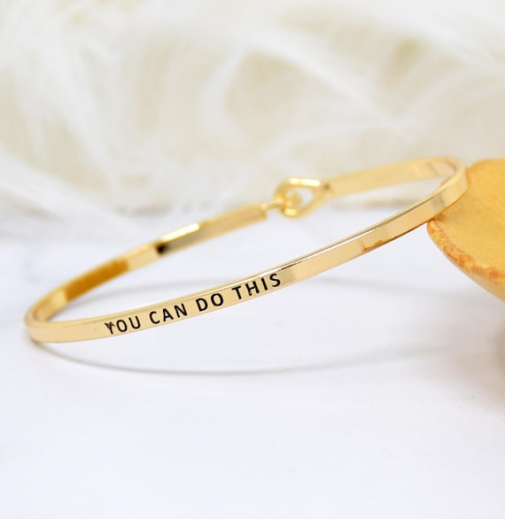 You Can Do This - Bracelet Bangle with Message for Women Girl Daughter Wife Holiday Anniversary Special Gift