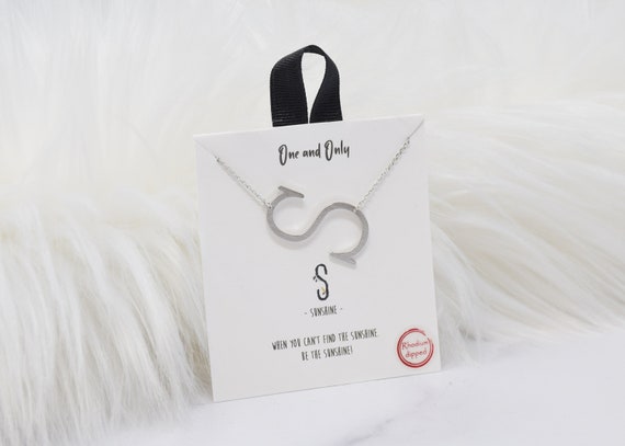 Sideways Initial S One and Only Necklaces Mono - Perfect gift for Mother's Day,Valentine's Day,Christmas,Hanukkah,Birthdays,Wife,Daughter