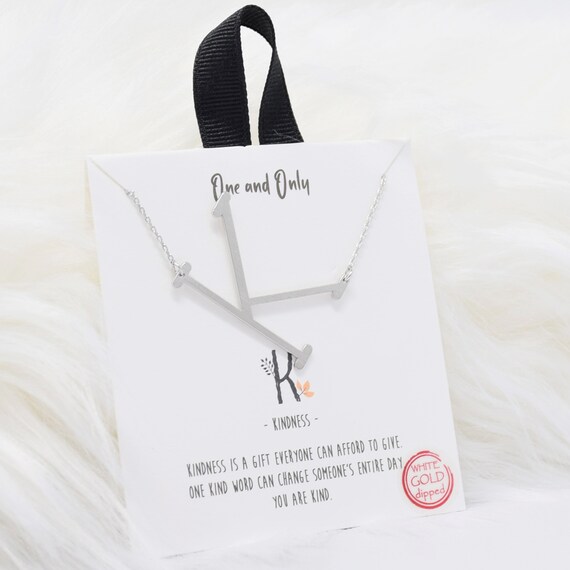 Sideways Initial K One and Only Necklaces Mono - Perfect gift for Mother's Day,Valentine's Day,Christmas,Hanukkah,Birthdays,Wife,Daughter