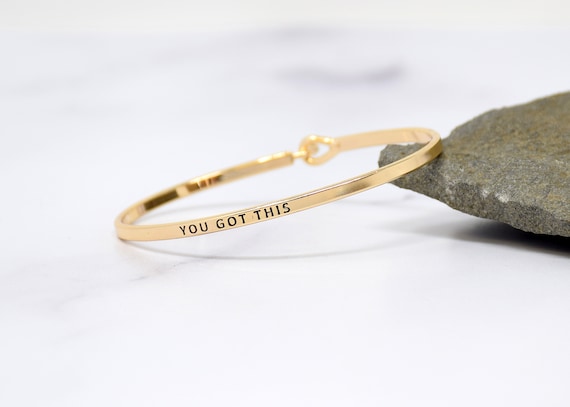 You Got This - Bracelet Bangle with Message for Women Girl Daughter Wife Holiday Anniversary Special Gift