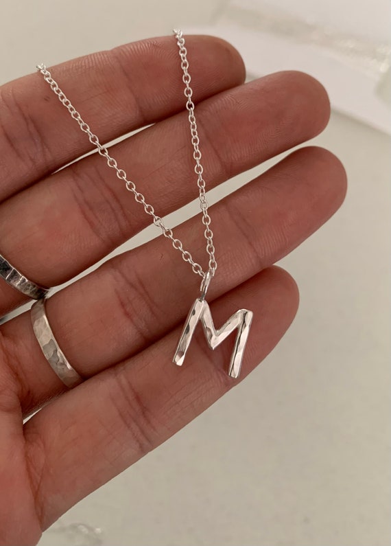 Letter M Alphabet Charm, Sterling silver