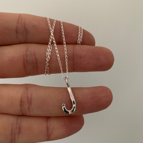 Letter J Alphabet Initial Silver Necklace Etsy