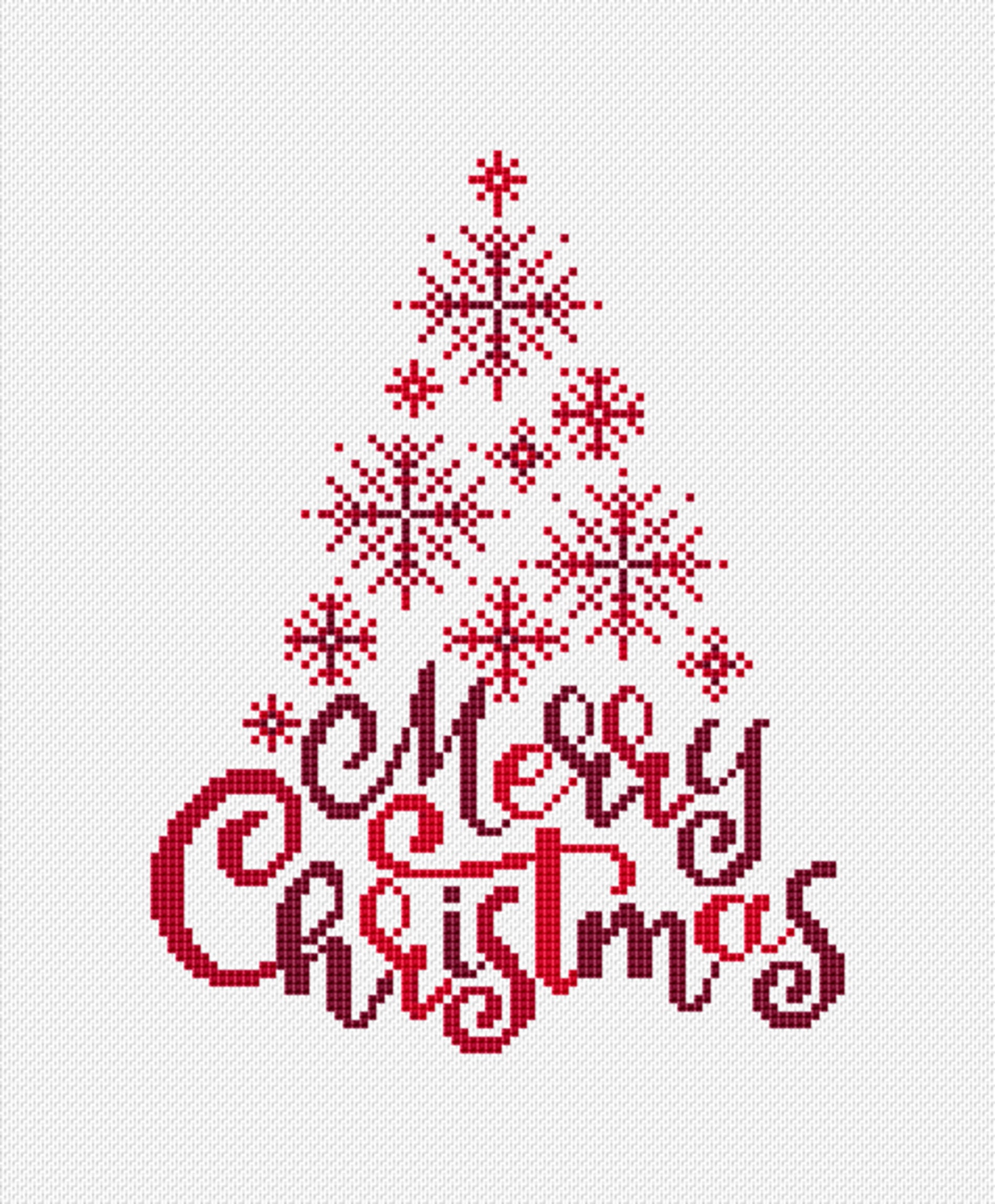 Merry Christmas Snowflake Tree cross stitch pattern. Christmas Etsy
