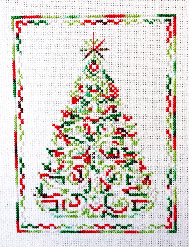 Christmas Embroidery Variegated Christmas Tree cross stitch pattern Counted cross stitch pattern Christmas cross stitch pattern