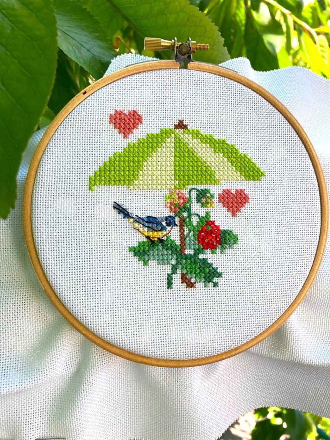 Summer Umbrella cross stitch pattern Seasons with Umbrellas Etsy