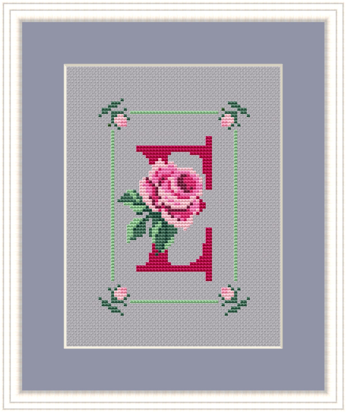 Cross Stitch Pattern Alphabet Letter E Monogram cross stitch Etsy