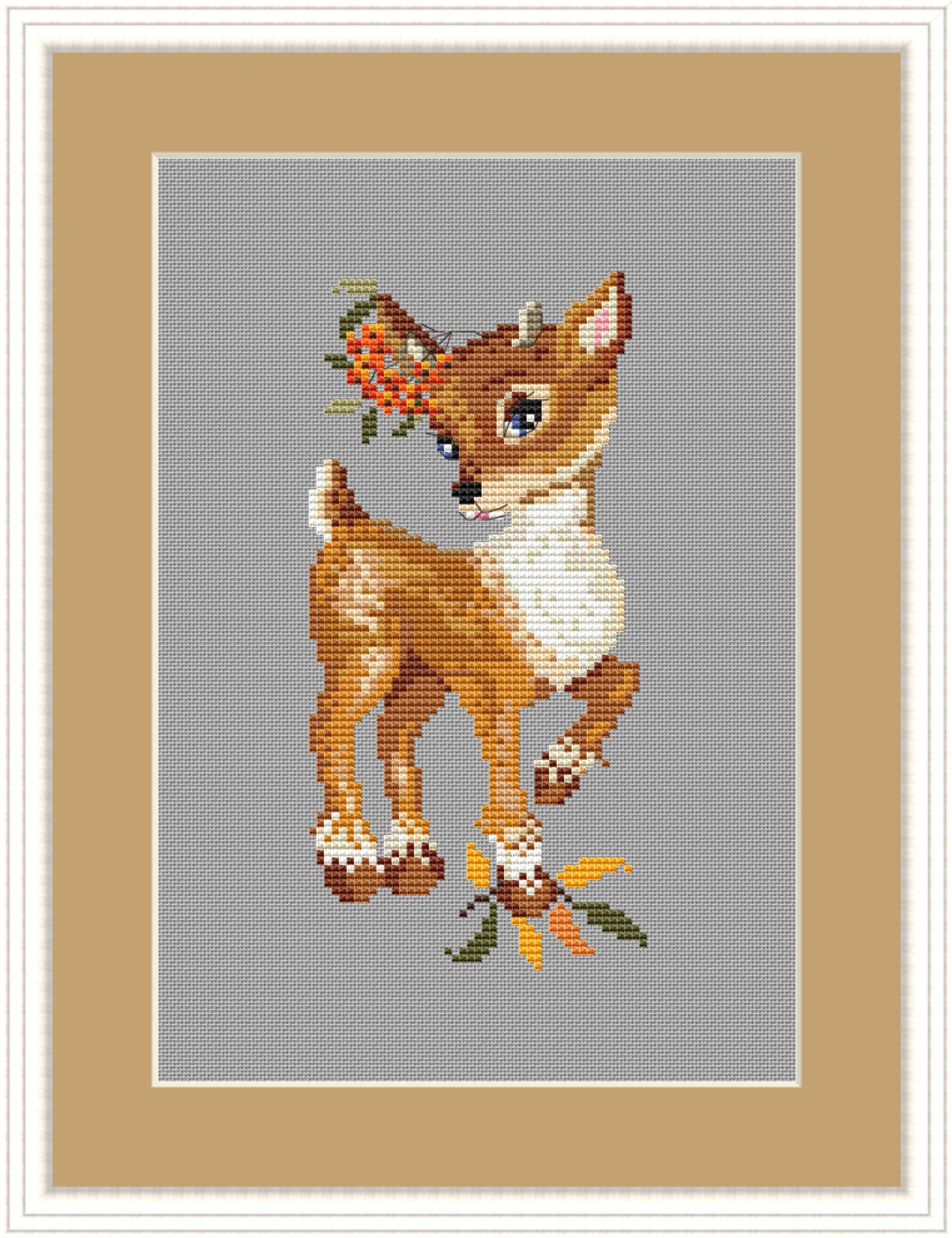 Cross Stitch Pattern Autumn Baby Deer Seasons Autumn Etsy