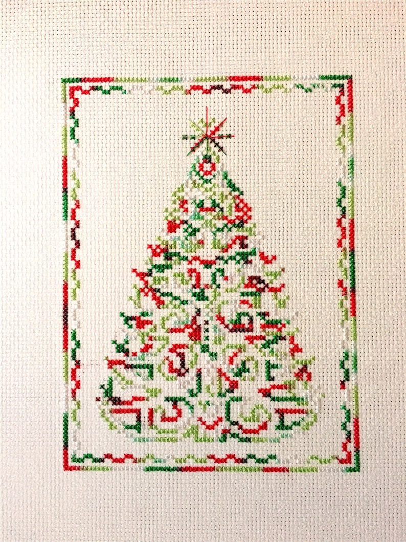 Christmas Embroidery Variegated Christmas Tree cross stitch pattern Counted cross stitch pattern Christmas cross stitch pattern