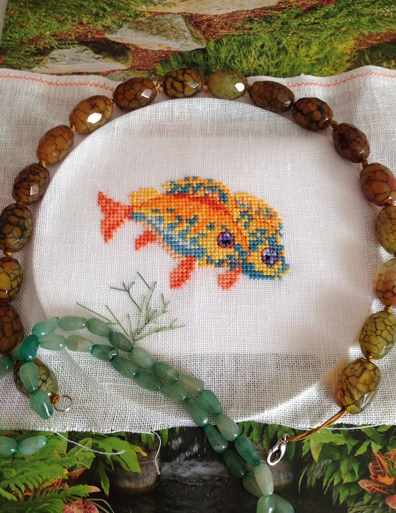 Cat /& Gold fishes Chart Counted Cross Stitch Pattern Needlework