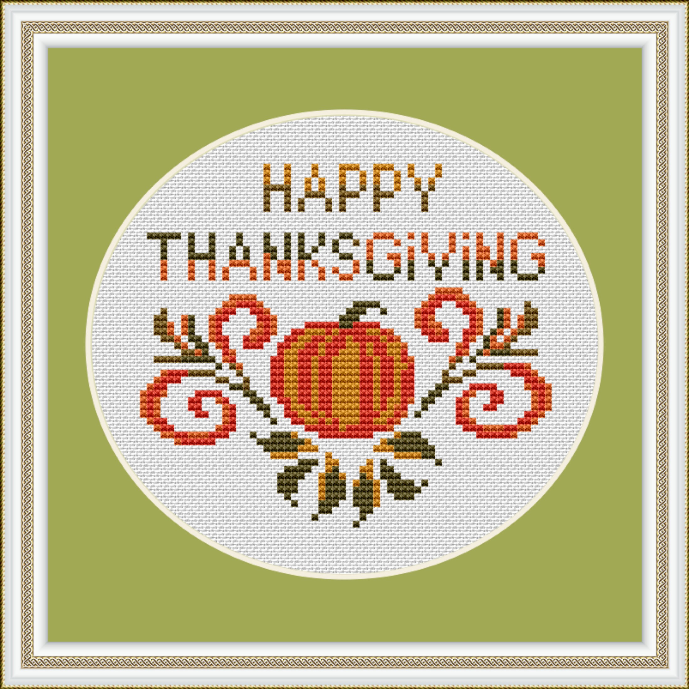 Happy Thanksgiving Day cross stitch pattern Thanksgiving | Etsy