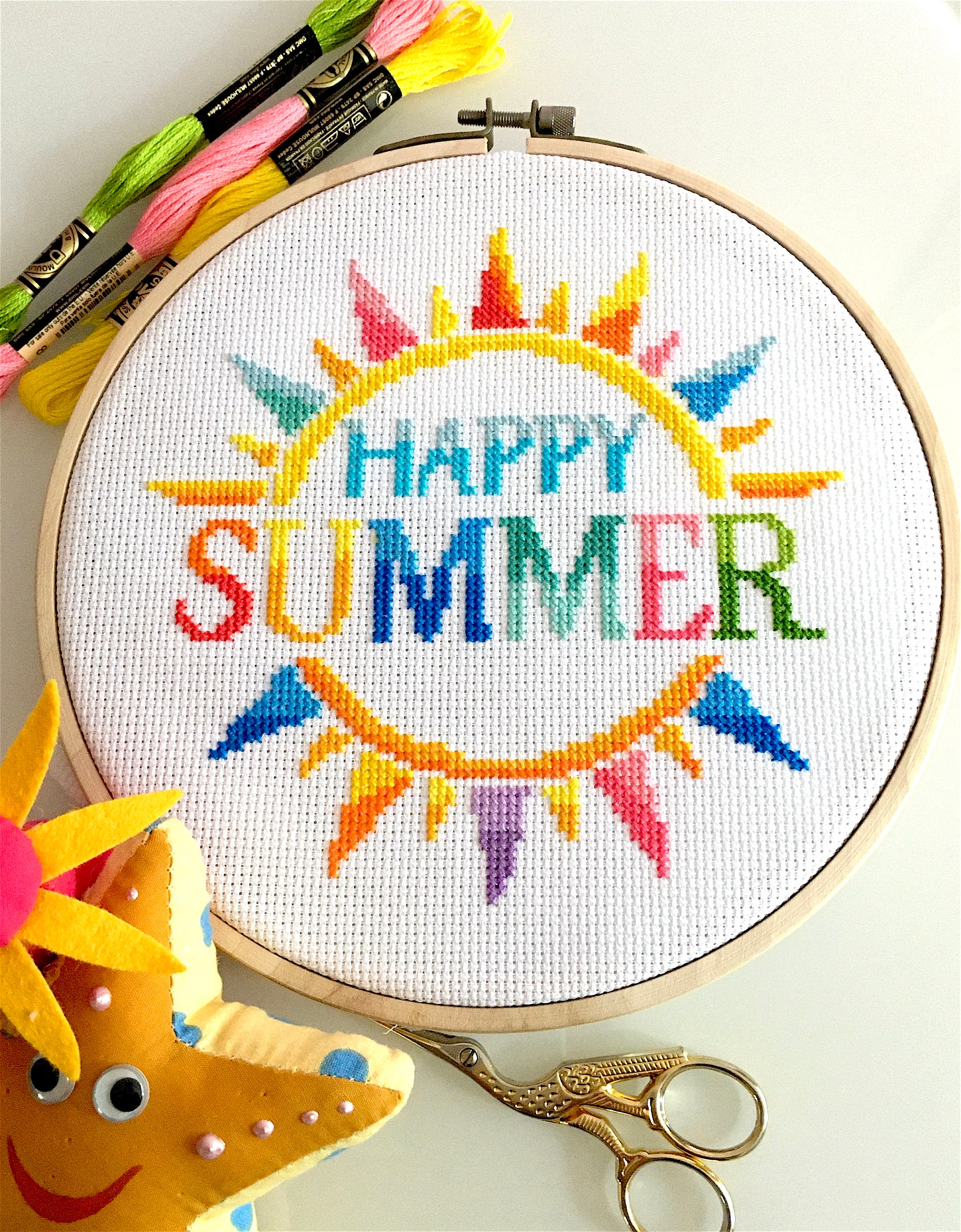 Happy Summer cross stitch pattern CrossStitchingForFun Etsy