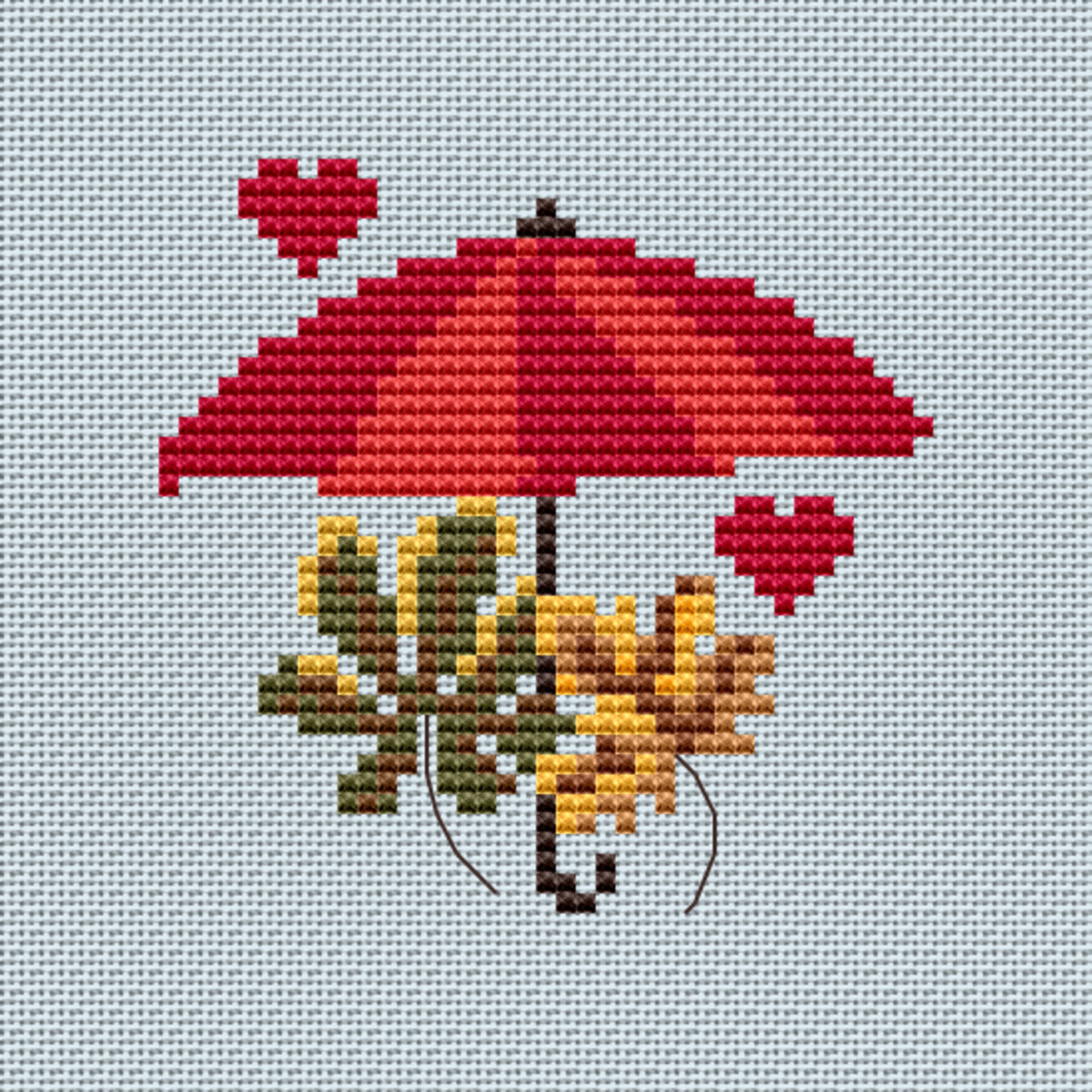 Autumn Umbrella Cross stitch pattern Seasons with Umbrellas Etsy