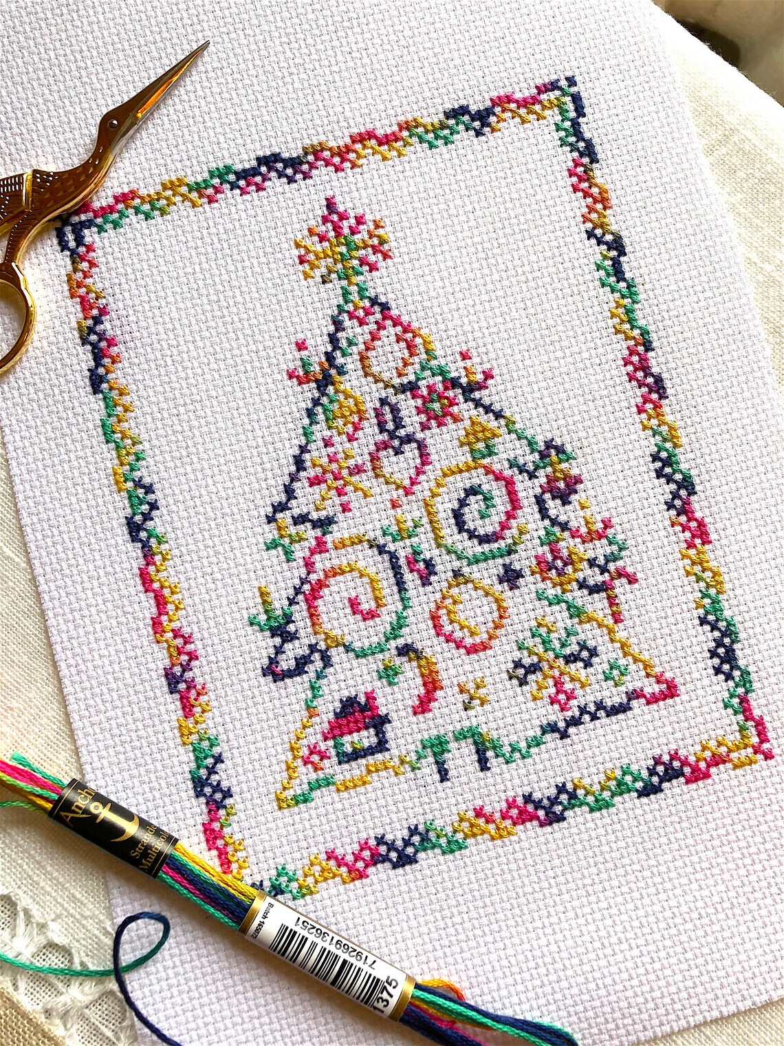 Variegated Christmas Tree cross stitch pattern Christmas Etsy