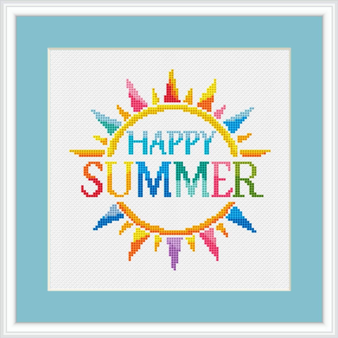 Happy Summer cross stitch pattern CrossStitchingForFun Etsy