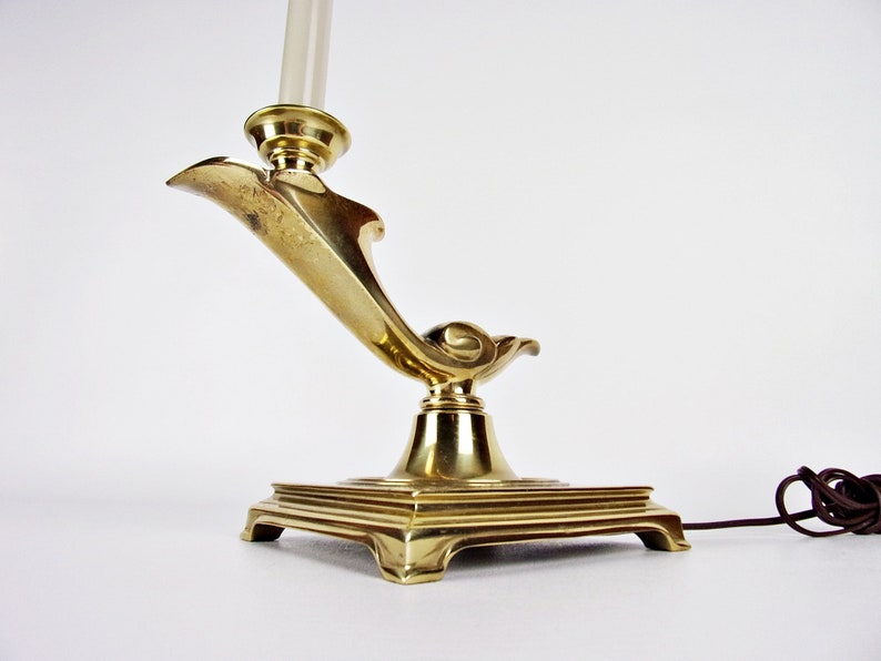 Vintage Stiffel Brass Lamp Candlestick Aladdin Genie Desk Lamp