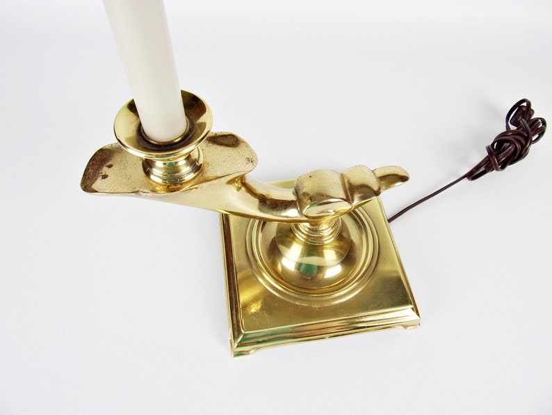 Vintage Stiffel Brass Lamp Candlestick Aladdin Genie Desk Lamp