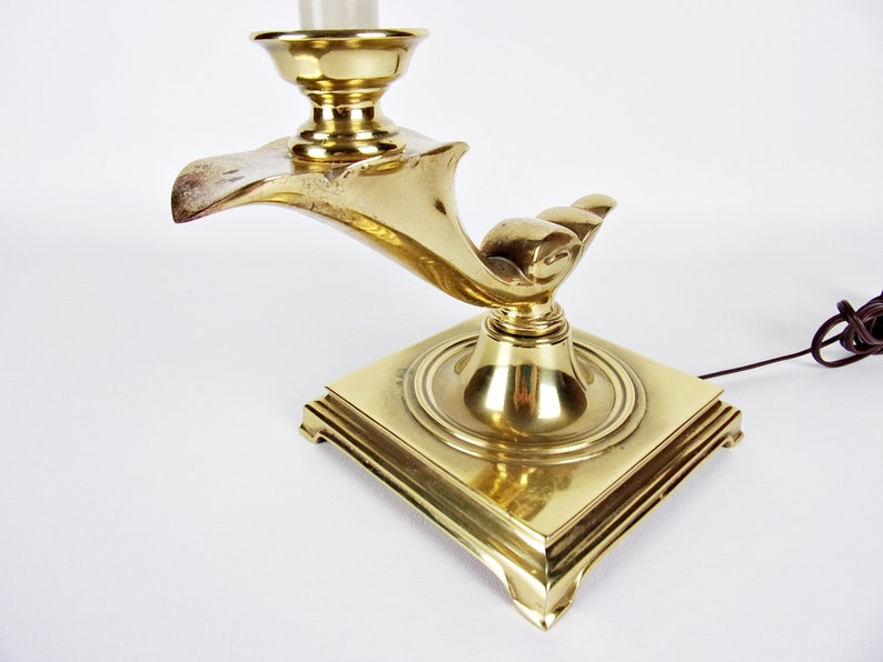 Vintage Stiffel Brass Lamp Candlestick Aladdin Genie Desk Lamp