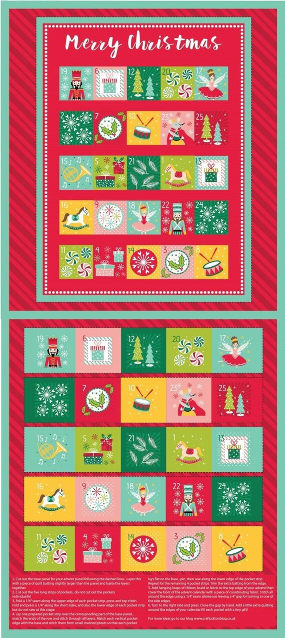 ready to sew for Xmas Stuart Hillard Nutcracker Advent Calendar//Stocking panels
