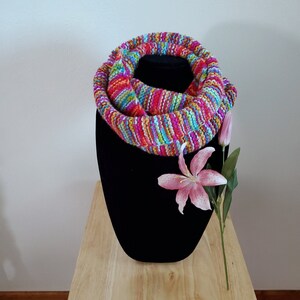 Knitted infinity scarf, gift for her, holiday gift idea, winter scarf, colorful scarf, womens cowl, girls cowl, bulky scarf, neck warmer