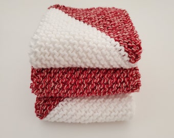 Cotton dish cloths, 100% cotton hand knitted wash cloths, home gifts, home and living, kitchen essentials, dishcloth set, wash cloth set