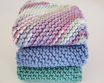 Cotton dishcloths, bath essentials, washcloths, home and living, kitchen essentials, dishcloth set, washcloth set, home gift, bath accessory